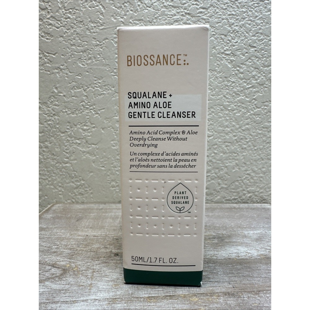 $12 🌙 Biossance Squalane Amino Aloe Gentle Face Cleanser MINI 1.7 oz NEW